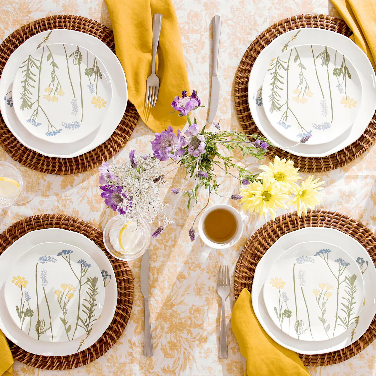 SOFTDEALZ | Wildflowers 12-Piece Dinnerware Set