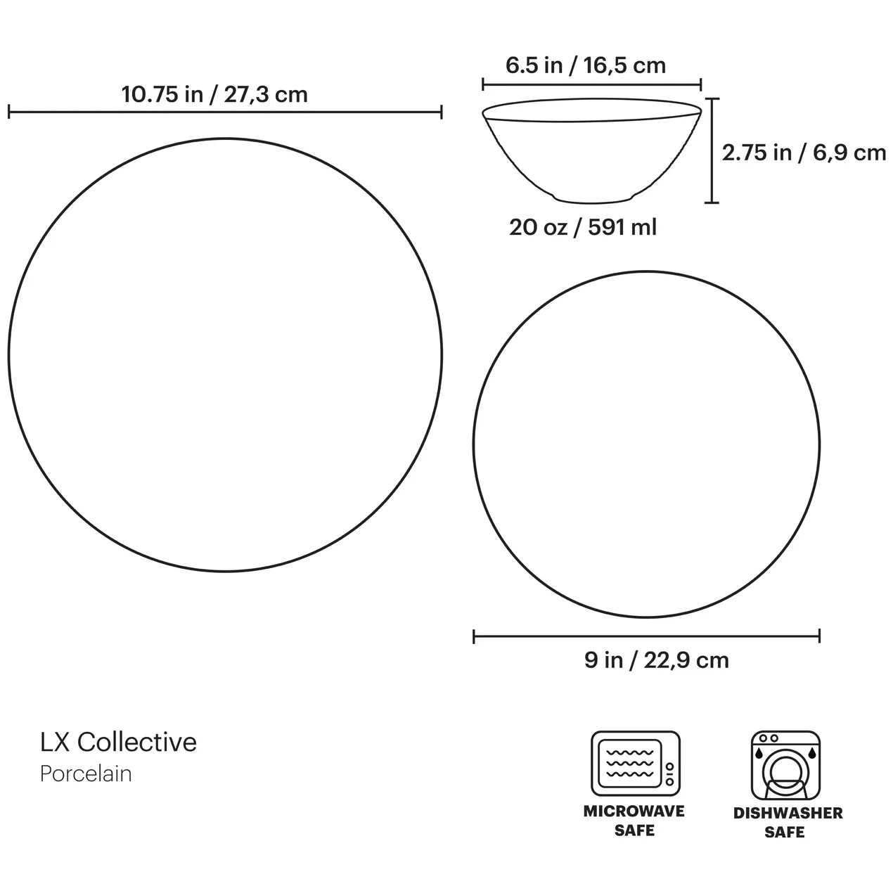 SOFTDEALZ | LX Collective White 12-Piece Dinnerware Set